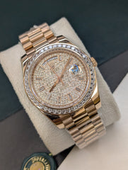 Day-Date 40mm Rose Gold ICED Out Bazel and Dial "Master Plus"