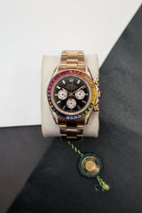 Rose Gold Rainbow Dial Chronograph Custom Watch