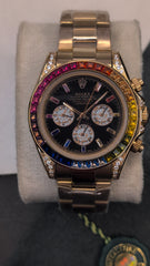Rose Gold Rainbow Dial Chronograph Custom Watch