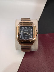 Rose Gold Square Aviator Custom Watch – Black Roman Dial | Time N Treasure