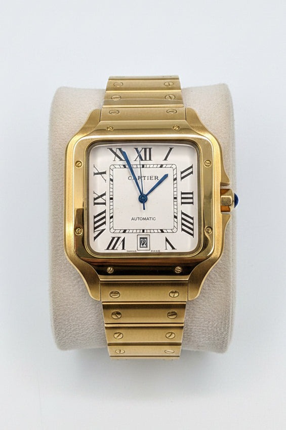 Gold Square Aviator Custom Watch – White Roman Dial | Time N Treasure