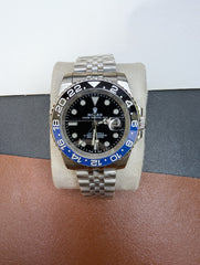 Black & Blue GMT Custom Watch – Stainless Steel Jubilee Chain "BATGIRL" (NO GMT)