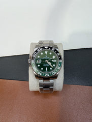 Emerald Green GMT Custom Watch – Stainless Steel Oyster Chain "2025 SPRITE"
