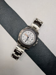 White "Polar" Dial GMT Custom Watch – Orange Hand & Steel Bezel