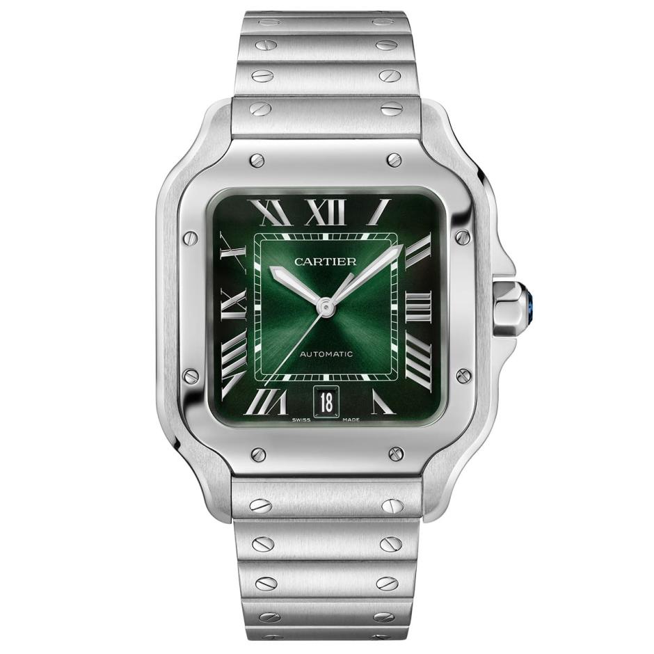 Cartier Santos Stainless Steel "Green" Dial