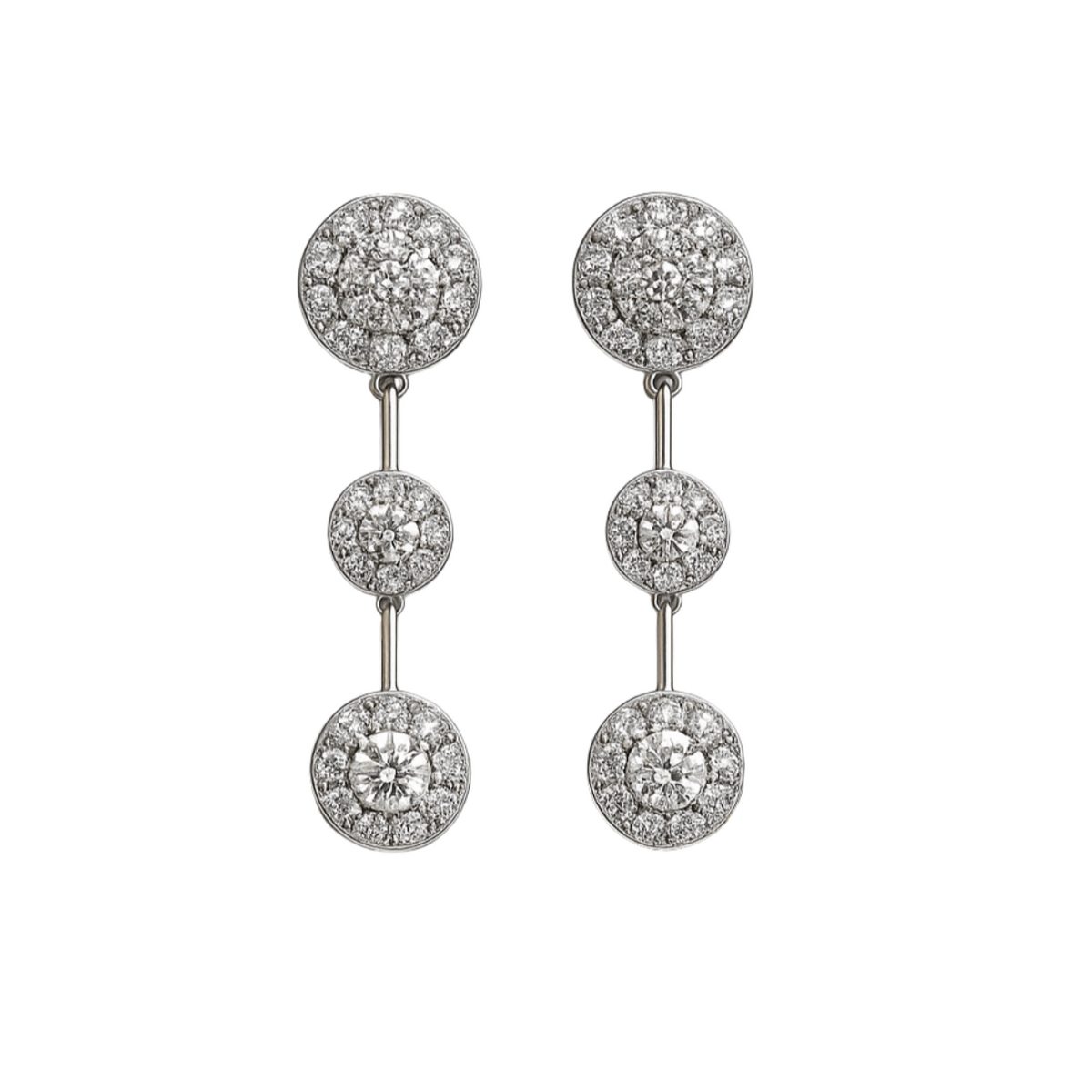 925 Silver Circle Style Dangling Earrings