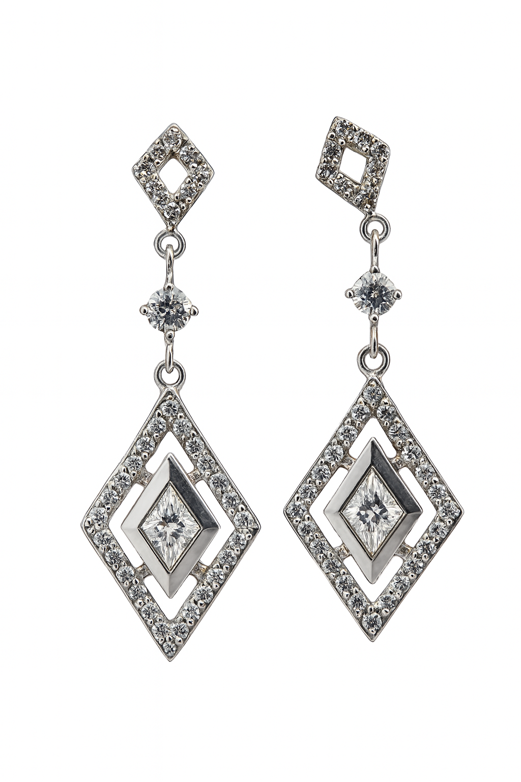 925 Silver Rhombus Earrings