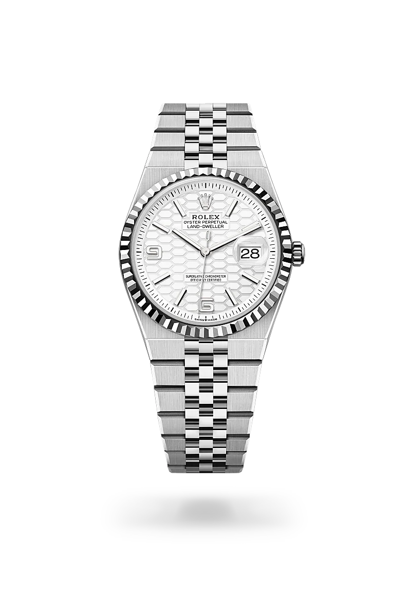 Land-Dweller White Dial Stainless Steel Watch