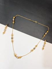 Celestial Bead Two-Tone Necklace & Earring Set | Time N Treasure
