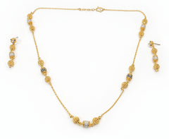 Celestial Bead Two-Tone Necklace & Earring Set | Time N Treasure
