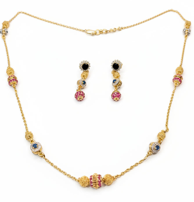 Royal Multi-Gemstone Bead Set – Gold Plated Silver | Time N Treasure