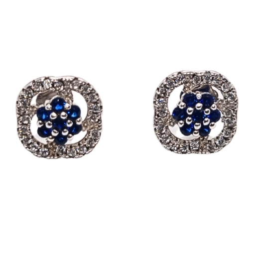 925 Silver White & Blue Zircon Tops