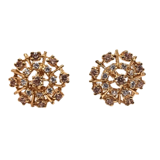 Gold Plated 925 Silver Tops with White & Champagne Zircon