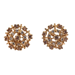 Gold Plated 925 Silver Tops with White & Champagne Zircon